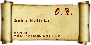 Ondra Nadinka névjegykártya